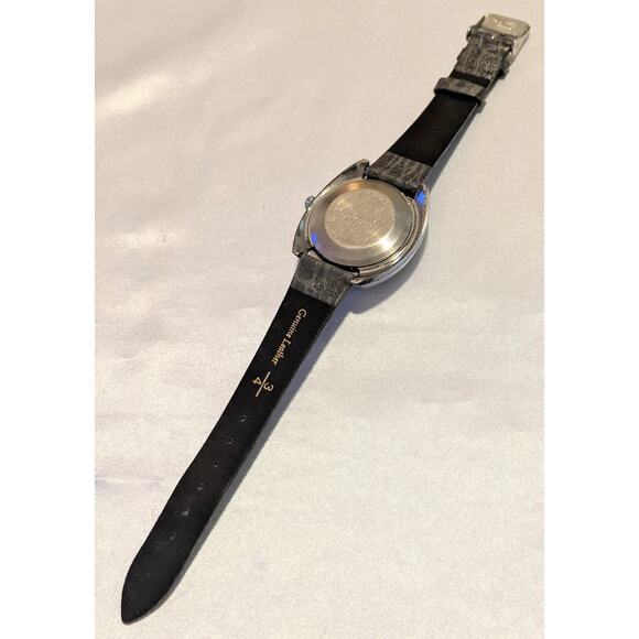 RARE Vintage 1970's Timex Viscount Automatic Watch Day Date WR Working Leather - Picture 10 of 11